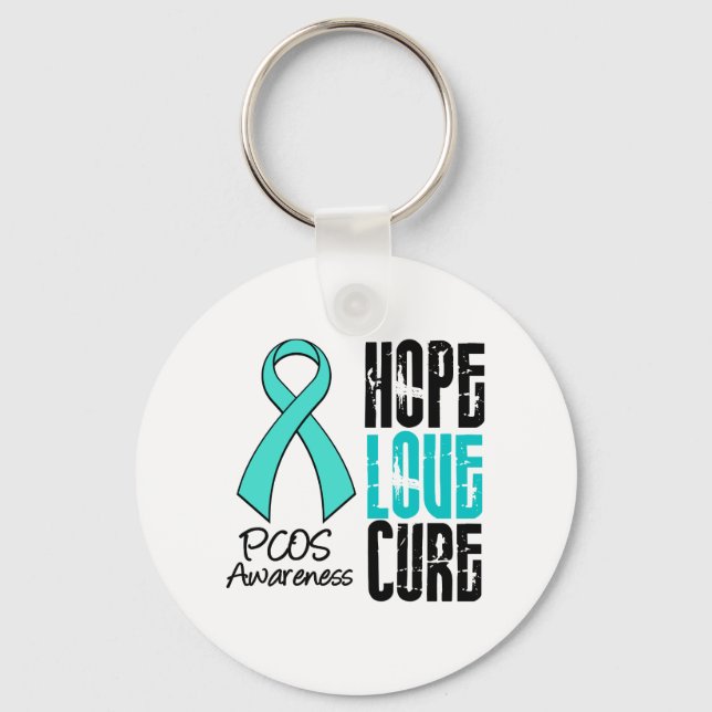Llavero PCOS Hope Love Cure Ribbon (Anverso)