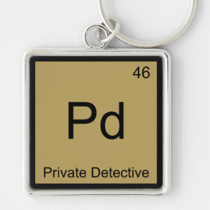 Llavero Pd - Detective Privado Símbolo del Elemento Químic