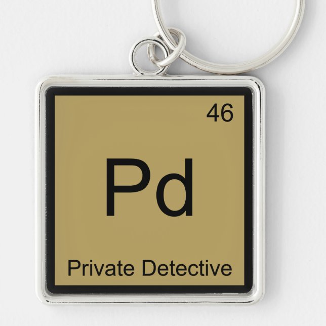 Llavero Pd - Detective Privado Símbolo del Elemento Químic (Frente)