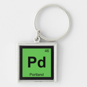 Llavero Pd - Tabla Periódica De Química De Portland Oregon