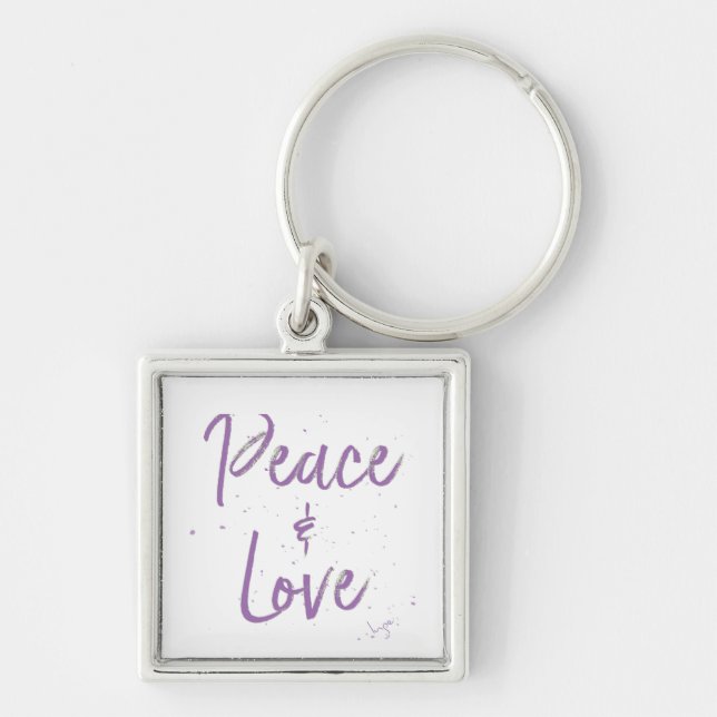 Llavero PEACE-and-Love-Purple (Frente)