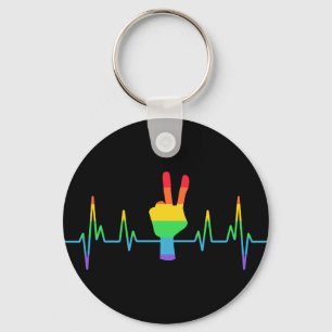 Llavero Peace Gay Heartbeat LGBT