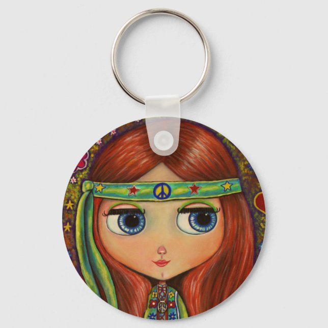 Llavero Peace Hippie Doll Keychain (Anverso)