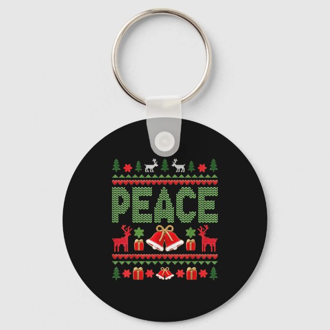 Llavero Peace I Come In Peace Couple Matching Ugly Christm (Anverso)