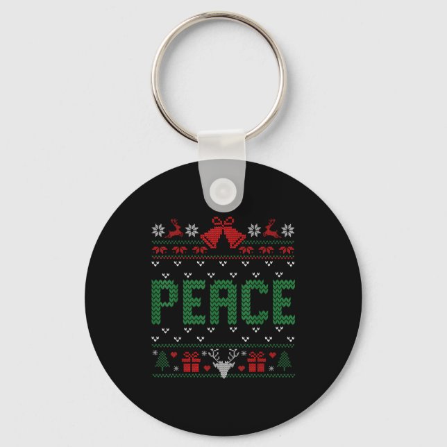 Llavero Peace I Come In Peace Couple Matching Ugly Christm (Anverso)