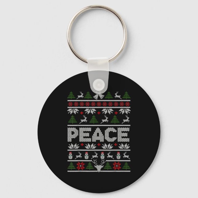 Llavero Peace I Come In Peace Couple Matching Ugly Christm (Anverso)