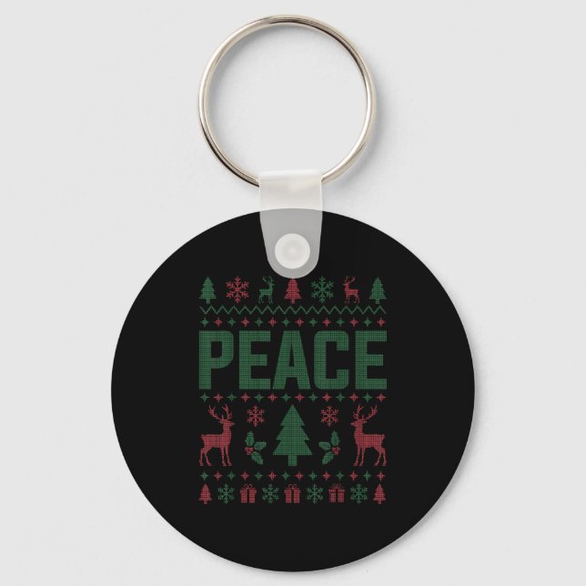 Llavero Peace I Come In Peace Couple Matching Ugly Christm (Anverso)