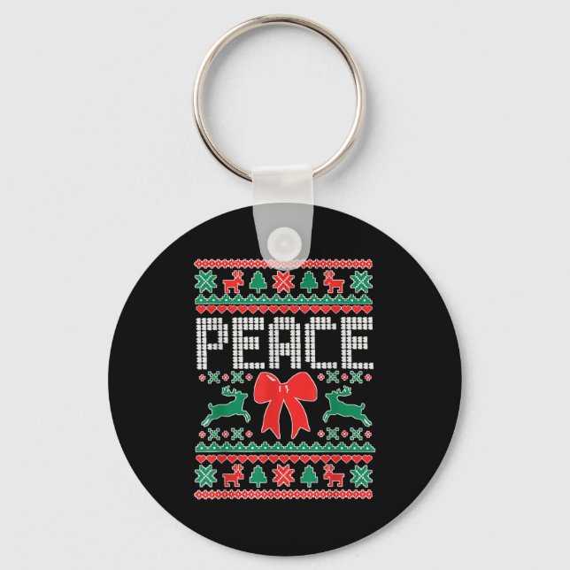 Llavero Peace I Come In Peace Couple Matching Ugly Christm (Anverso)