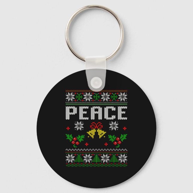 Llavero Peace I Come In Peace Couple Matching Ugly Christm (Anverso)