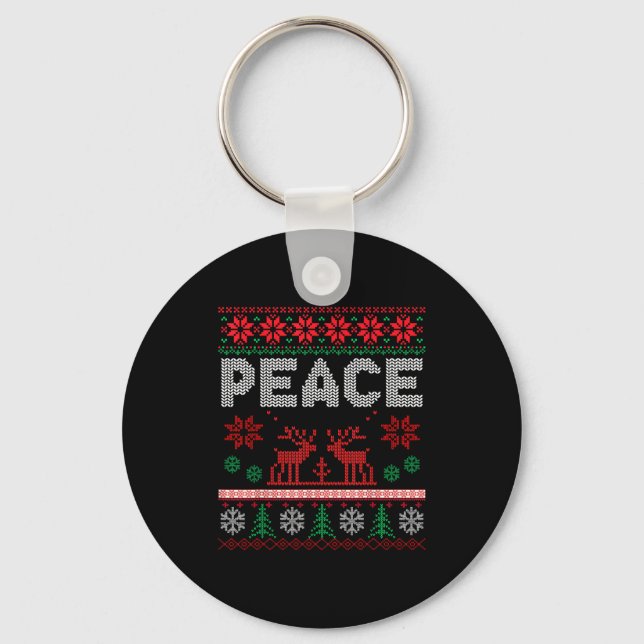 Llavero Peace I Come In Peace Couple Matching Ugly Christm (Anverso)