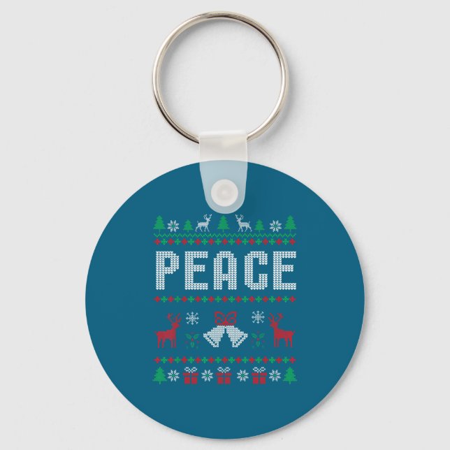 Llavero Peace I Come In Peace Couple Matching Ugly Christm (Anverso)