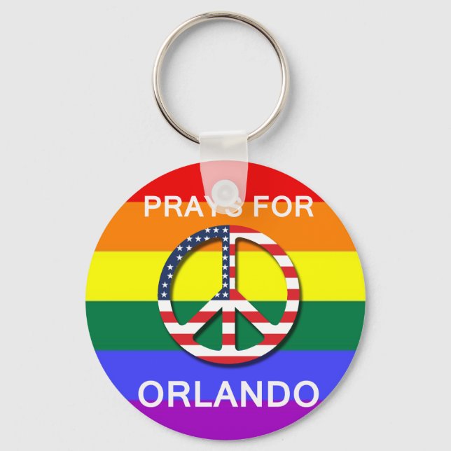 Llavero Peace Keychain 5,7 cm -  " Prays For Orlando" (Anverso)