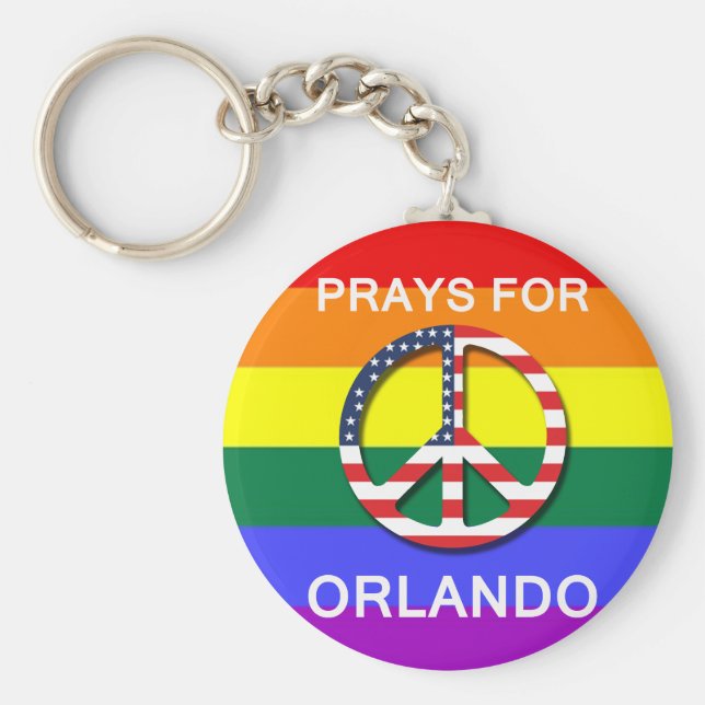Llavero Peace Keychain 5,7 cm -  " Prays For Orlando" (Frente)