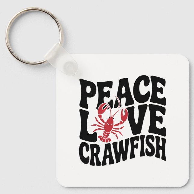 Llavero Peace Love and Crawfish Cajun Name (Anverso)