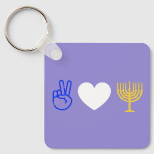 Llavero Peace Love and Hanukkah Keychain