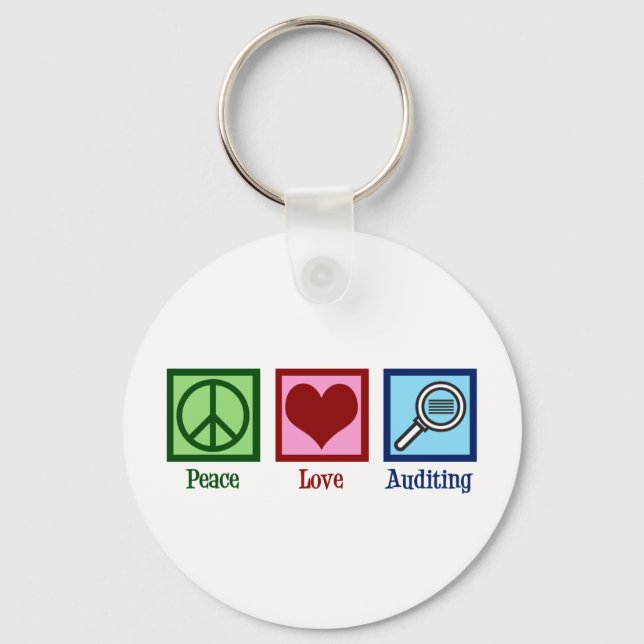 Llavero Peace Love Auditing (Anverso)