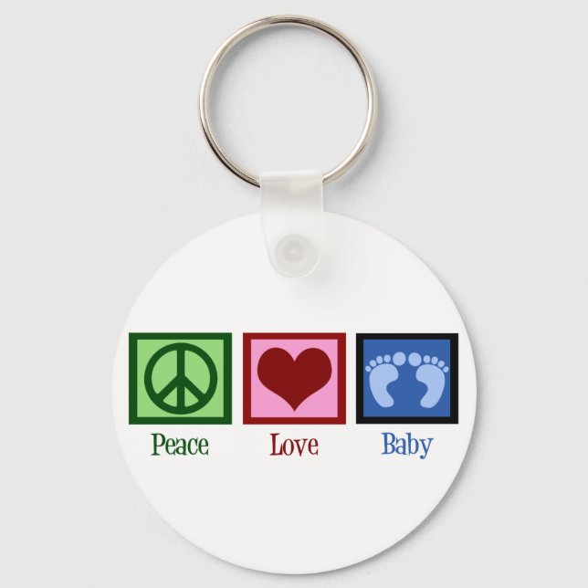 Llavero Peace Love Baby Boy (Anverso)