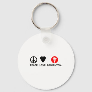 Llavero Peace Love Badminton Badminton Player Shuttle Spor
