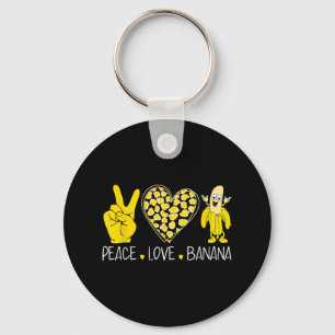 Llavero Peace Love Banana Humor Fruit Lover Funny Love Ban