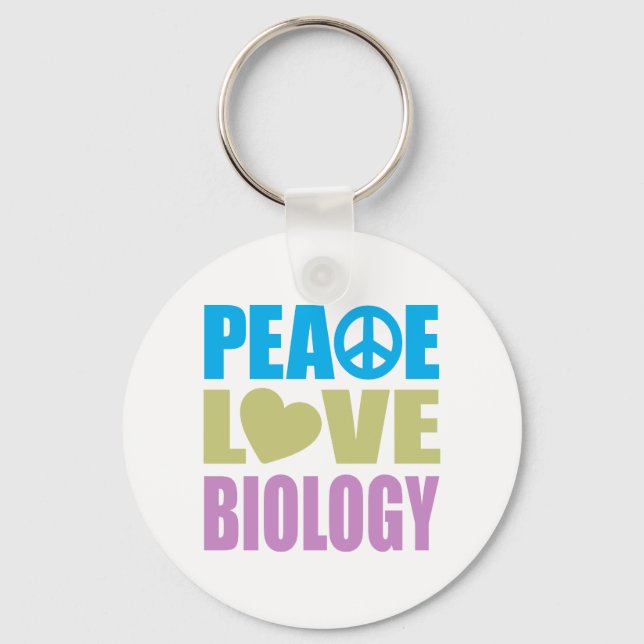 Llavero Peace Love Biology (Anverso)