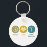 Llavero Peace Love Body<br><div class="desc">Construcción del Cuerpo de Amor por la Paz. Obtén este divertido y pacífico diseño con tu hobby,  ocupación u obsesión con grandes camisetas,  pegatinas y mucho más. ¡También hacen grandes regalos!</div>
