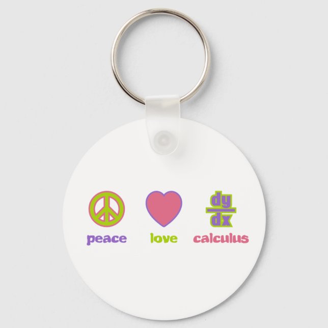 Llavero Peace, Love & Calculus Keychain (Anverso)