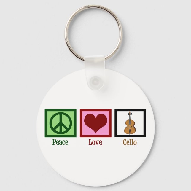 Llavero Peace Love Cello (Anverso)