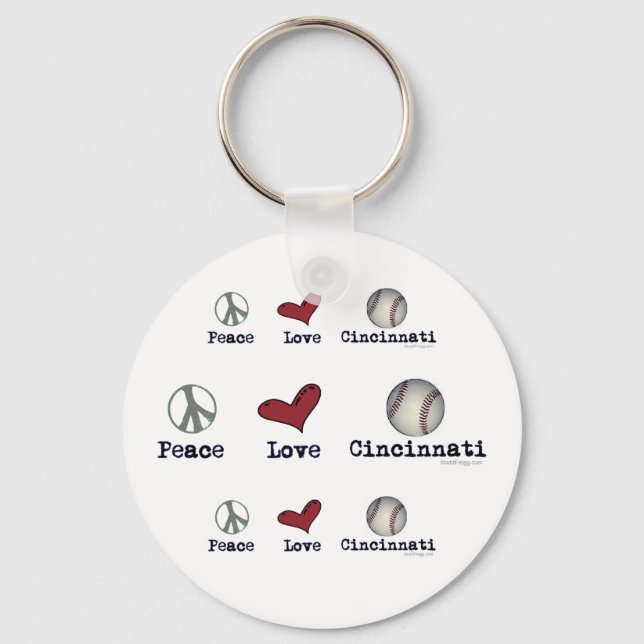 Llavero Peace Love Cincinnati Keychain (Anverso)