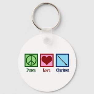 Llavero Peace Love Clarinet