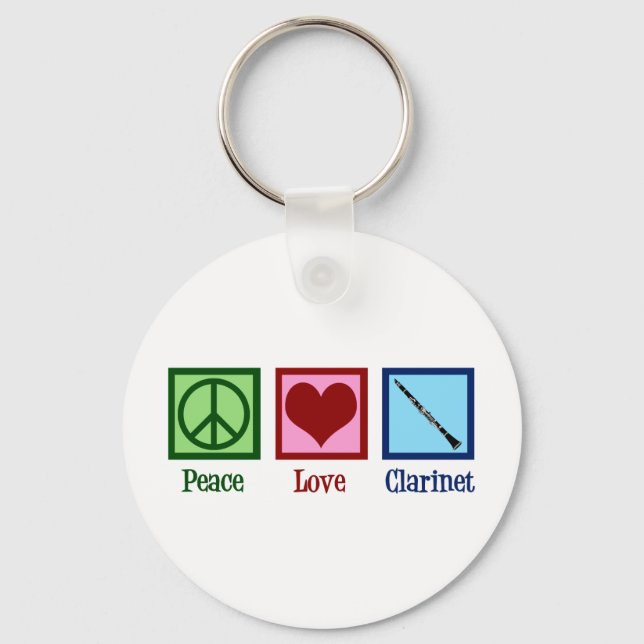 Llavero Peace Love Clarinet (Anverso)