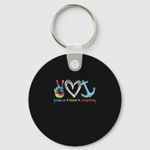 Llavero Peace Love Cruising Ship Floating Ocean Tie Dye