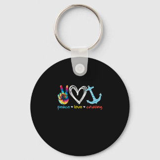 Llavero Peace Love Cruising Ship Floating Ocean Tie Dye