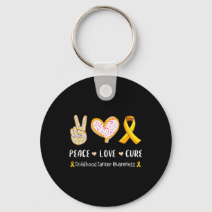 Llavero Peace Love Cure Children Canchood Awareness Hombre