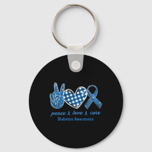 Llavero Peace Love Cure Leopardo Diabetes Conciencia Survi