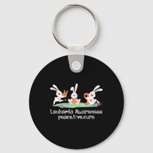 Llavero Peace Love Cure Naranja Ribbon Leukemia Awareness