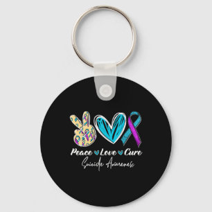 Llavero Peace Love Cure Suicide Prevención de Suicidio Con