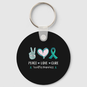 Llavero Peace Love Cure Tourette Syndrome Awareness Men