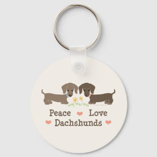 Llavero Peace Love Dachshunds Keychain