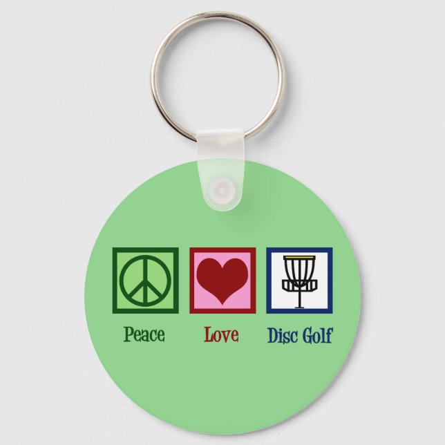 Llavero Peace Love Disk Golf (Anverso)