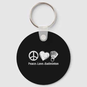 Llavero Peace Love Dminton Graph Funny Sports Player Coach