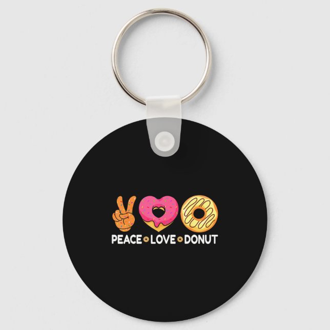 Llavero Peace Love Donut - Doughnut Lover's For Men Women  (Anverso)