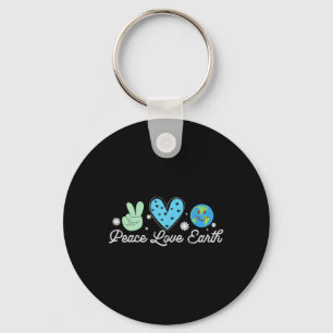 Llavero Peace Love Earth Day Groovy Hippie Retro Vintage N