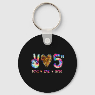 Llavero Peace Love Fifth Grade Squad Back To School Gift