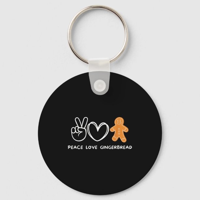 Llavero Peace, Love Gingerbread Retro Gingerbread Lover  (Anverso)