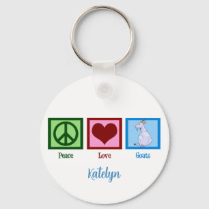 Llavero Peace Love Goats
