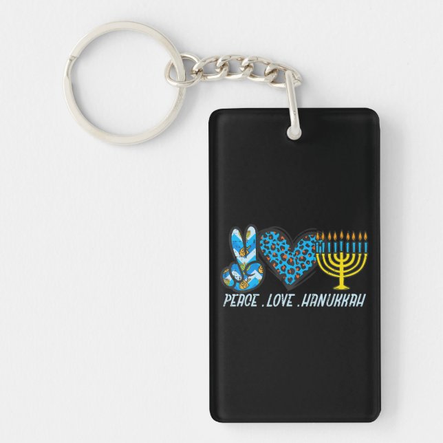 Llavero Peace Love Hanukkah Jewish Hanukkah Chanukah (Frente)