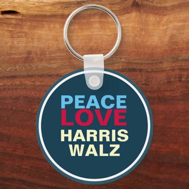 Llavero PEACE LOVE HARRIS WALZ Mod (Reverso )
