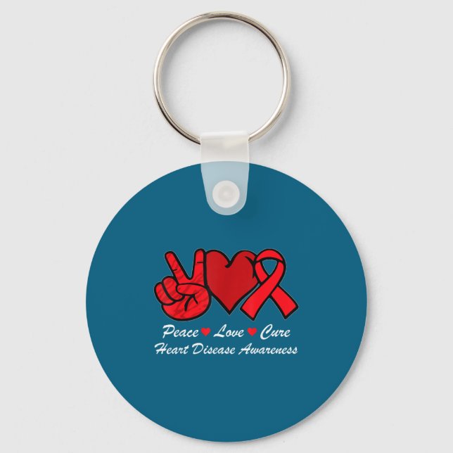 Llavero Peace Love Heart Disease Awareness Chd Suprt Wear  (Anverso)