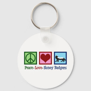 Llavero Peace Love Honey Badgers