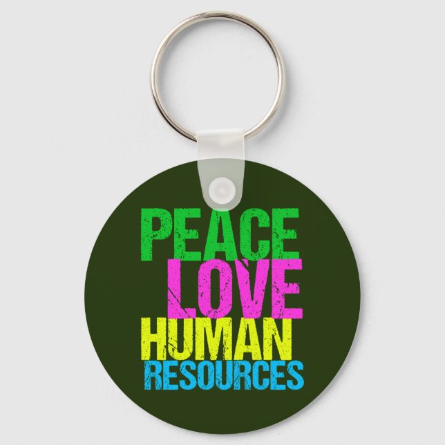 Llavero Peace Love Human Resources (Anverso)